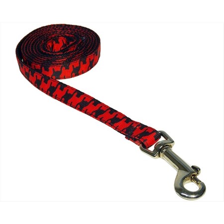 FlyFree Herringbone-Poppy-BLK.1-L 4 ft. Houndstooth Dog Leash44; Poppy & Black - Extra Small
